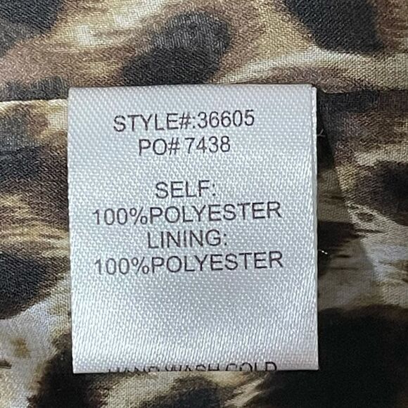 Skies Are Blue Sleeveless Sheer Layer Leopard Print Top Size Medium - Picture 6 of 9